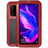 LOVE MEI Huawei P30 Lite Impermeabile Custodia, Antiurto Impermeabile Polvere/Sporcizia/Neve Prova in Alluminio Metallo Cover con Vetro Temperato per Huawei P30 Lite (Rosso)