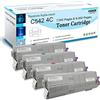 ASEKER Compatibile Cartuccia di toner Sostituzione per Oki C532dn C542dn MC563dn MC573dn Stampanti, Rese Elevate 7000 & 6000 Pagine, 46490608 46490607 46490606 46490605 (BK/C/M/Y)