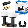hb-digital UHD Monoblock LNB LNC 1 ricevitore Direkt - 2 satelliti Astra 19.2 Hotbird 13 Full HD 3D Ultra UHD 4K nero + 2 connettori placcati oro + 1 boccola in gomma