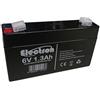 Electron 6V 1.3Ah Batteria ricaricabile al piombo 98x25x59mm per lampade di emergenza antifurto sirena registratori
