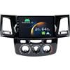YUNTX Android 14 2 Din Radio con navigazione per Toyota Fortuner Hilux 2005-2007:[Integrato CarPlay/Android Auto/DSP/GPS]-IPS 2.5D 9 Touch screen-DAB/Bluetooth 5.0/WiFi/Controllo del volante/USB