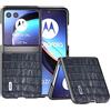 COQUE Custodia per telefono Motorola Razr 40 Ultra Cover,Custodia ultrasottile in vera pelle in vero coccodrillo-Blu