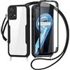 FERLAN Cover per Realme 9 Pro Plus con Cordino, 360 Gradi Antiurto Custodia con Protezione Schermo Integrata Trasparente Rugged TPU Bumper Doppia Protettiva Cover per Realme 9 Pro Plus -Nero