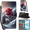 Haninsuze Cover per iPhone 16 Plus Custodia Cover Pelle Libro Portafoglio con Porta Carte Magnetica Protezione Antiurto Cuoio Flip Case Custodia Cover per iPhone 16 Plus, Rose