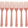 realGOOS Forchette pisello in plastica rosa carne riutilizzabili con manico pene per festa di addio al nubilato in confezione da 6 pezzi