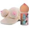 realGOOS Cappello tette rosa peluche e biberon tetta per la festa hot di addio al celibato sexy gadget per adulti 18+