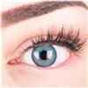 GLAMLENS Lenti a contatto colorate Blue azzurre mensili con porta lenti a contatto -blu naturali in silicone idrogel - 1 coppia (2 pezzi) - DIA 14.0 - senza correzione 0.00 diottrie lente a contatto
