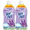 Vernel Lavanda Ammorbidente Liquido Concentrato Formato Convenienza XXL per Bucato Morbido e Profumato Lunga Durata - 2 Flaconi da 1,95 Litri