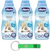 Beni Culinari 3x Chicco Sensitive Ammorbidente Concentrato Sweet Talcum, ideale per tutti i capi,ipoallergenico, senza coloranti, 30 lavaggi 750ml + Portachiavi Beni Culinari in Omaggio