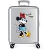 CARTOON Trolley da viaggio Minnie, Disney 100, anniversario, valigia in ABS da 55 cm, bagaglio a mano