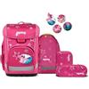 ergobag cubo light set zaino scolastico ergonomico, extra leggero, set da 5 pezzi, 860 g