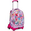 Seven SJ Gang Trolley Scuola Jack 3 Ruote, Rosa, Magicance, 3 in 1, Triplo Uso, Zaino Con Carrello Sganciabile, Tasca Porta Borraccia e Crossover System, Zaino Scuola Elementare, Zaino Bambina