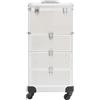 Ecoggeder Valigetta cosmetica arrotolabile per trucchi da salone, professionale, organizer per cosmetici, trolley per trucchi, grande valigetta da parrucchiere, 107 x 34 x 27 cm, con cassetti, ruote girevoli a