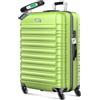 KESSER Valigia da viaggio rigida con bilancia per valigia + etichetta per bagagli, trolley con serratura a combinazione, 4 ruote in ABS, manico telescopico, verde chiaro, 75cm - 120L