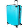 Brubaker Bagaglio a Mano London - Valigia con Serratura a Combinazione, 4 Ruote e Comode Maniglie - 49 x 77 x 30 cm Trolley in ABS - Valigia Rigida con Ruote (XL - Azzurro)