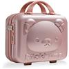 Balakaka Beauty Case da Viaggio Rigido 30x15x23 cm, Impermeabile Make up Bag con Blocco Password, 10 L Valigetta Trucchi con Cerniera Custodia Cosmetica in ABS, Oro rosa