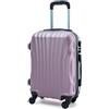 R.Leone Valigia 55x40x23 cm Trolley Bagaglio a Mano 4 Ruota in ABS Wizz, ITA Airways 2037AR (Rose Gold, Valigia 55X40X23cm)