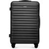 WITTCHEN Skyspeed Line Valigia grande Valigia rigida ABS Valigia grande Rolling Trolley Check-In Valigia da viaggio Serratura a combinazione Manico telescopico 4 Ruote Nero Ryanair/ITA Airways