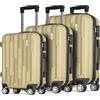 POSH Set di valigie rigide 3 pezzi in ABS - Grande 75 cm, Media 65 cm e Piccola 55 cm- Set da viaggio con lucchetto a combinazione - Ruote girevoli a 360° con scorrimento fluido