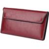 XUCZHAI Portafoglio lungo da donna in pelle, grande capacità, ultra sottile, semplice, multifunzionale, pochette da donna(Red)