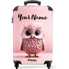 NoBoringSuitcases.com NoBoringSuitcases© Valigia Bambini, Trolley Bambina, | 55x40x20 cm - Ragazza, Rosa, Valigie, Personalizzabile (Gufo)