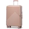 WITTCHEN Valigia Media Trolley Valigia Rigida in policarbonato Valigia Bagaglio Valigie con 4 ruote doppie girevoli Serratura a combinazione TSA Manico telescopico GL Style Rosa cipria