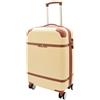 A1 FASHION GOODS Vintage Style 4 Ruote Hard Shell Bagagli Espandibili Leggero Valigie Borse Da Viaggio Grand, Beige, Cabin | 53x35x20CM,35L,2.4KG, Bagagli espandibili Hardside con Ruote Spinner