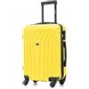 R.Leone Valigia da 1 Fino a Set 4 Trolley Rigido grande, medio, bagaglio a mano e bagaglio EasyJet 45X36X20cm 4 ruote in ABS 9002 (Giallo, M Valigia Medio)