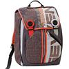 Seven Zaino Scuola sdoppiabile Circuit - Grigio Arancione Estensibile - 28 LT - Auricolari Stereo Inclusi elementari e Medie Inserti rifrangenti