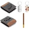 Glimmerday Set Regalo in Pelle 3 in 1 per Uomo: Portafoglio Personalizzato, Portachiavi Personalizzato, Penna Firmata - Marrone - Uomo Adulto