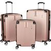 Brubaker Set Valigie London - Completo da Viaggio in 3 pezzi con Bagaglio a Mano - Bagagli Rigidi con Serratura a Combinazione, 4 Ruote e Maniglie Comode - Trolley in ABS (M, L, XL - Oro Rosa)