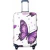 Helhappy Copertura per bagagli da viaggio, protezione per valigia, motivo farfalla viola sognante, lavabile, in spandex, elastica, 45-81 cm, Farfalla viola sognante, XL