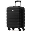 Flight Knight Valigie Rigide in ABS Leggere a 4 Ruote - Bagaglio a mano approvato per oltre 60 compagnie aeree tra cui easyJet, Jet2 e dimensioni massime per Ryanair (Priorita) 55x40x20cm