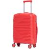 R.Leone Valigia da 1 Fino a Set 3 Bagaglio mano 55x40x20 Ryanair, Medio, Grande Ultra Strong Antiurto Resistente Trolley rigido leggero 8 ruote Polipropilene 6080 (Rosso Anguria, S Bagaglio a mano)
