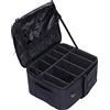 SAUADY Borsa per trucco da donna, organizer per cosmetici e prodotti per la cura della pelle, colore nero, 21 x 34 x 41 cm, Nero , No