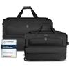 REDOLZ Duffle Essentials Wheeled Duffle Set L Exp. + M Exp. Black