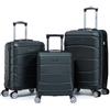 R.Leone Valigia da 1 Fino a Set 4 Trolley Rigido grande, medio, bagaglio a mano 55x40x23 cm Wizz, ITA Airways e bagaglio 45x36x20 cm EasyJet in ABS 8001 (Verde Scuro, Set 3 Pezzi S M L)