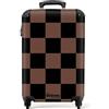 NoBoringSuitcases.com® Bagaglio a Mano 55x40x20, 10 kg con Ruote, Valigia Rigida Leggera, Trolley Cabina con Blocchi - Nero e Marrone