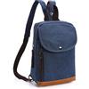 XINYASEE Zaino Antifurto, Zaino Porta pc Tela Unisex Vintage da Viaggio, Scuola, Escursionismo, Lavoro Quotidiano, Blu