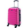 R.Leone Valigia Trolley Bagaglio a mano Rigido Ultraleggero in ABS 4 Ruote Autonome (Fucsia, 20267 Valigia 55x38x23cm)