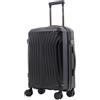 R.Leone Valigia da 1 Fino a Set 3 Bagaglio a mano 55x40x20 Ryanair, Medio, Grande Ultra Strong Antiurto Resistente Trolley rigido leggero 8 ruote in Polipropilene 8812 (Nero, S Bagaglio a mano)