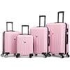 R.Leone Valigia da 1 Fino a Set 4 Trolley Rigido grande, medio, bagaglio a mano 55x40x23 cm Wizz, ITA Airways e bagaglio 45x36x20 cm EasyJet in ABS 9001 (Rosa Pastello, Set 4 Pezzi XS S M L)