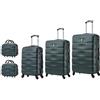 CELIMS - Set Valigie 5 Pezzi - Valigia Grande 23 kg + Valigia Media + Valigie Bagaglio a Mano + 2x Beauty Case da Viaggio | Valigie con Beauty Case | Verde Scuro