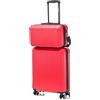 R.Leone Valigia Ryanair 55x40x20 cm+ 40x20x25 cm Set 2 Pezzi Trolley Bagaglio a mano 4 Ruote e Beauty Case in ABS 2208 (Rosso, Set 2 Pezzi S+XS)