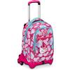 Seven SJ Gang Trolley Scuola Jack 3 Ruote, Rosa, PinkFur, 3 in 1, Triplo Uso, Zaino Con Carrello Sganciabile, Tasca Porta Borraccia e Crossover System, Zaino Scuola Elementare, Zaino Bambina