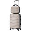 CELIMS - Valigia Bagaglio a Mano con Beauty Case da Viaggio 30cm Champagne Approvata da oltre 100 compagnie aeree | Leggera e Rigida | Trolley Bagaglio a Mano 55x40x20 | Valigia Cabina