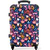 NoBoringSuitcases.com valigia grande 20-23 kg, media, trolley medio, rigida, rigido, da stiva, valigie grandi, bagaglio, leggera medie rigide con 4 ruote girevoli 67 cm - 72 L Motivo floreale colorato
