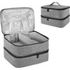 Freefire Borsa organizer per smalti a doppio strato, organizer per unghie, borsa cosmetica per 30 bottiglie e 1 lampada per unghie (grigio), grigio., Versatile