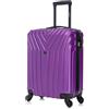 R.Leone Valigia 55x40x23 cm Trolley Bagaglio a Mano 4 Ruota in ABS Wizz, ITA Airways,EasyJet 9002 (Viola, S Bagaglio a mano)