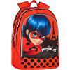 Franco Cosimo Panini MIRACULOUS - Zaino Trolley Ladybug Regolabile, con Manico e Spallacci a Scomparsa, Vano e Ampia Tasca Frontale a Zip - Zainetto Asilo Bambino e Zainetto Bambina per Scuola e Free Time, 23x25x10, Rosso